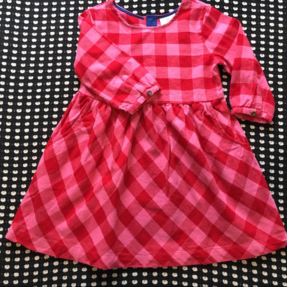 NWOT Hanna Andersson Soft Flannel Check Dress 110